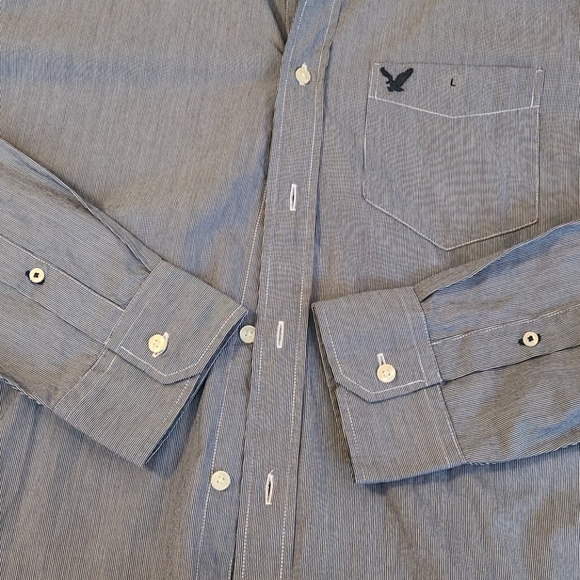 Men's American Eagle Blue Button Up NWT Large - Picture 5 of 5